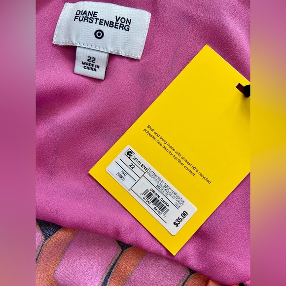 NWT Diane von Furstenberg 90s Shift Pink Modern Geo Mini Dress DVF for Target - Picture 4 of 4